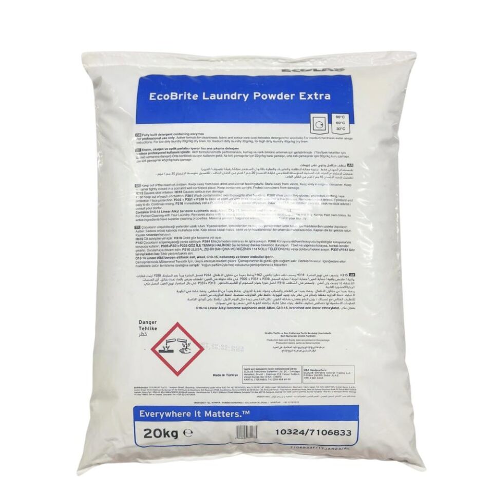 Ecobrite Laundry Powder Extra 20kg (Beyazlar için Toz Ana Yıkama Deterjanı)