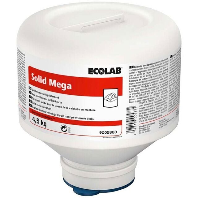 Solid Mega 4,5kg (Orta ve sert sularda etkili, süper konsantre, katı bulaşık makinesi deterjanı)