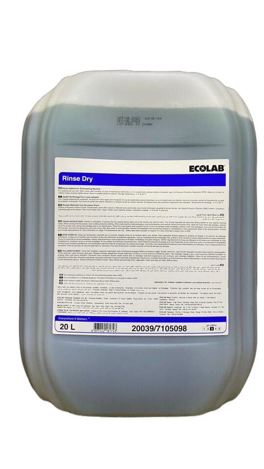 Rinse Dry 21,00kg (Endüstriyel bulaşık makinaları için durulama ürünü)