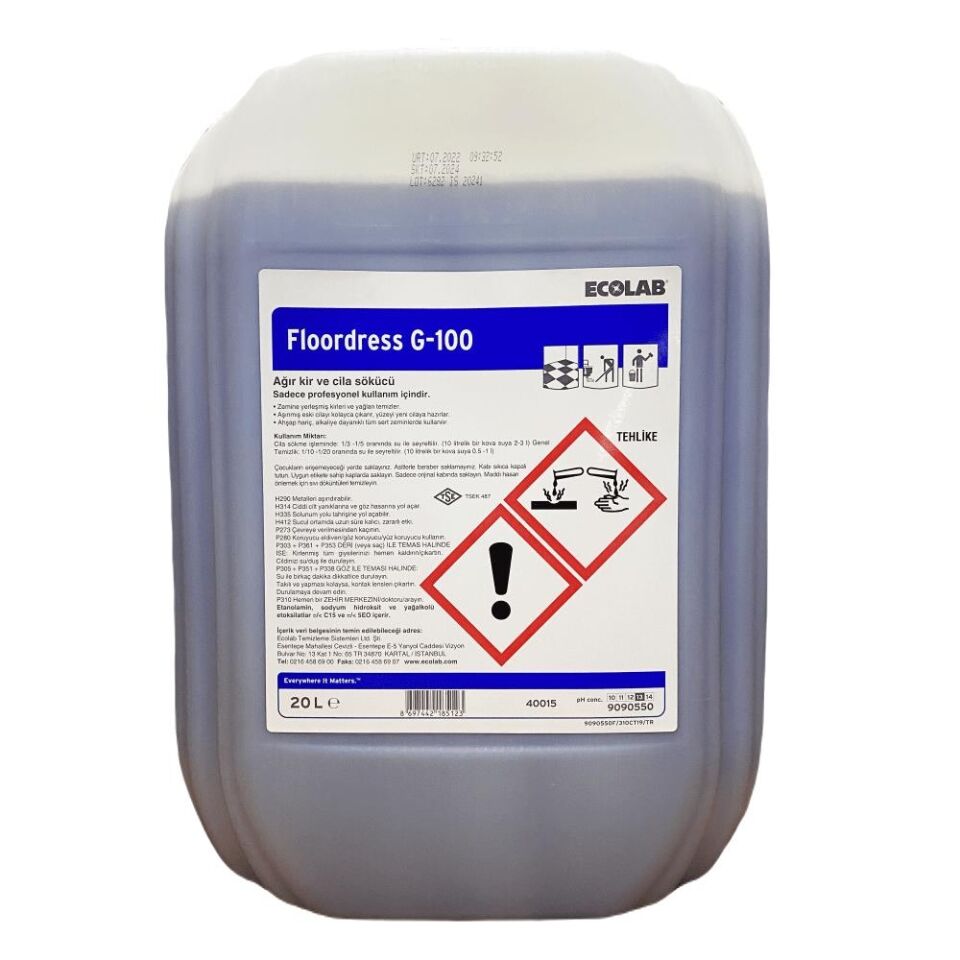 Floordress G-100 20,30kg (Alkaliye dayanıklı zeminler için kir ve cila sökücü)