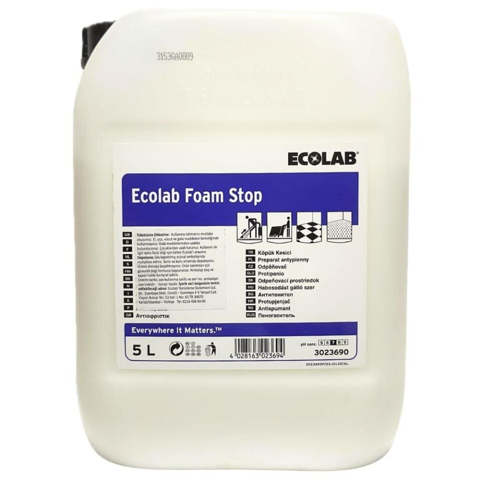 Ecolab foam stop 5,00kg (Köpük Kesici)