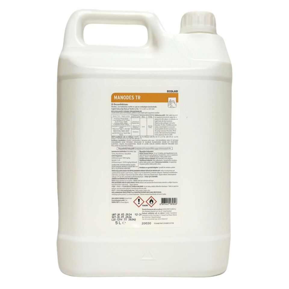 Manodes TR 5L (Alkol bazlı el dezenfektanı - Pompalı)